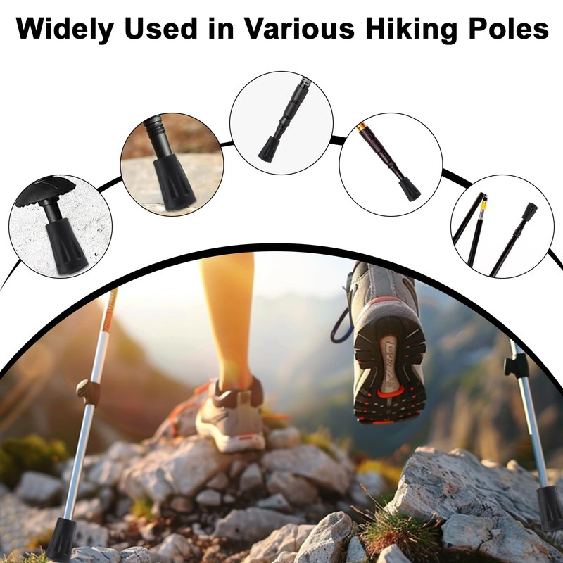 HOMMDECO Mixed Trekking Pole Foot Cover Set 10 PCS Rubber