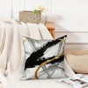 TOENGS Black and Gold Modern Abstract Velvet Pillow Covers 18x18