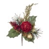 Darice Christmas Floral Gold and Red Glitter Berry and Leaf