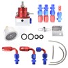 WFLNHB Universal Adjustable Fuel Pressure Regulator Kit Aluminum with 100