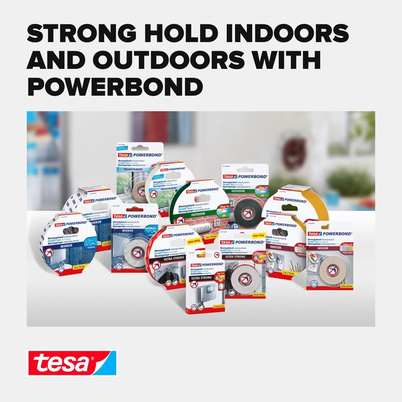 tesa UK Powerbond Ultra Strong Foam Double Sided Tape, 5