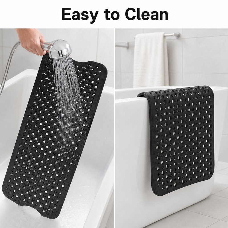 Non-Slip Shower Mat for Bathtub - Water Resistant Anti-Slip Bath