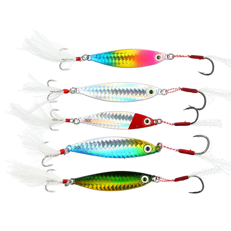 Long Shot Iron Plate Artificial Spoon Metal Lure Bait Set