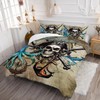 AILONEN 3D Pirate Captain Skull Comforter Set Queen Size, Octopus