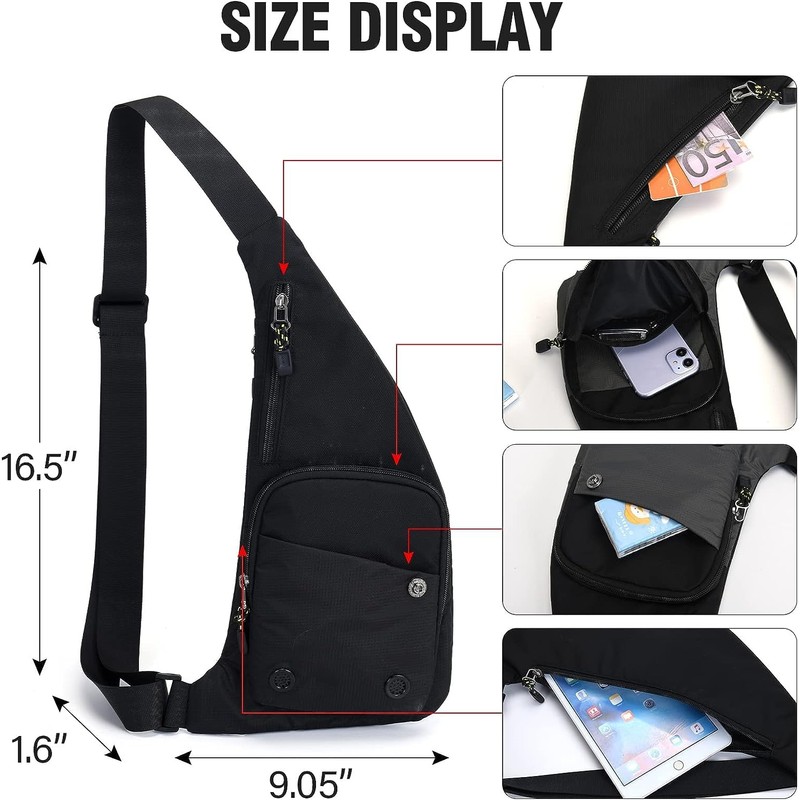 Peicees Small Sling Bag For Men Waterproof Crossbody Bag Man
