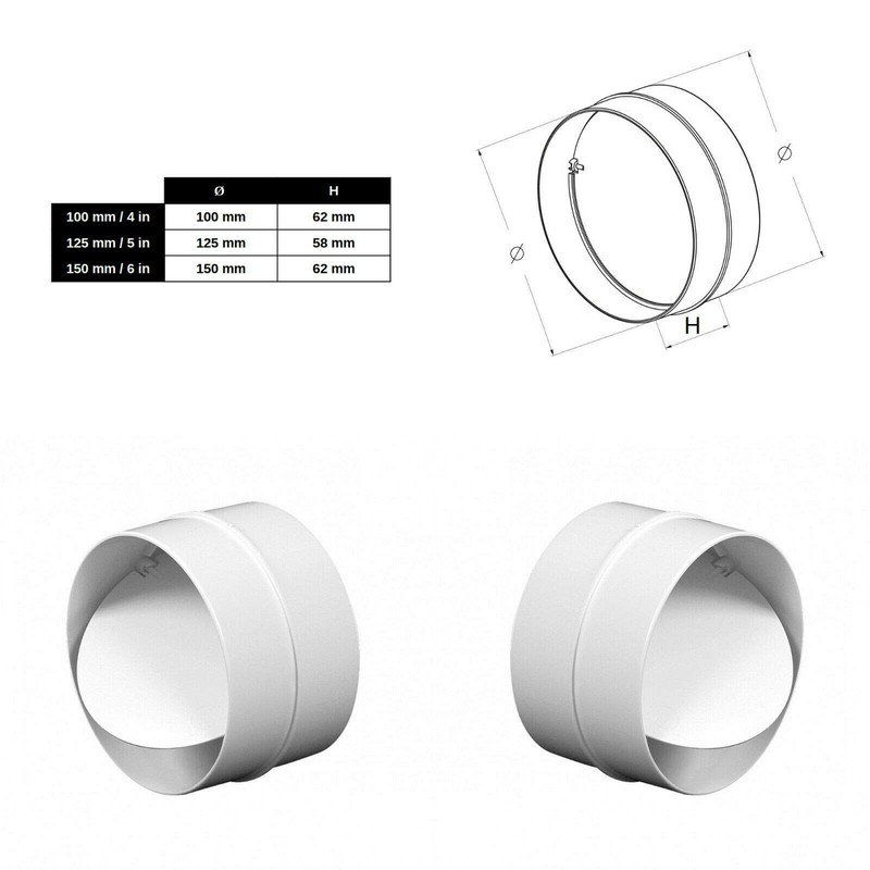 Ø 100 mm / 4 in Anti Backdraft Non-Return Pipe
