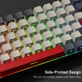 Rainy75 Shine Through Double Shot PBT Keycaps Set, Cherry Profile Custom Keycaps 60 65 75 100 Percent for 61/64/68/84/87/100/104/108 Retro Gaming Mechanical Keyboard, Purple Gray Red