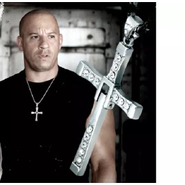 Fashion Jewelry large JESUS CRUCIFIX CROSS CRYSTAL pendant 22" Sterling Silver 925 necklace MEN