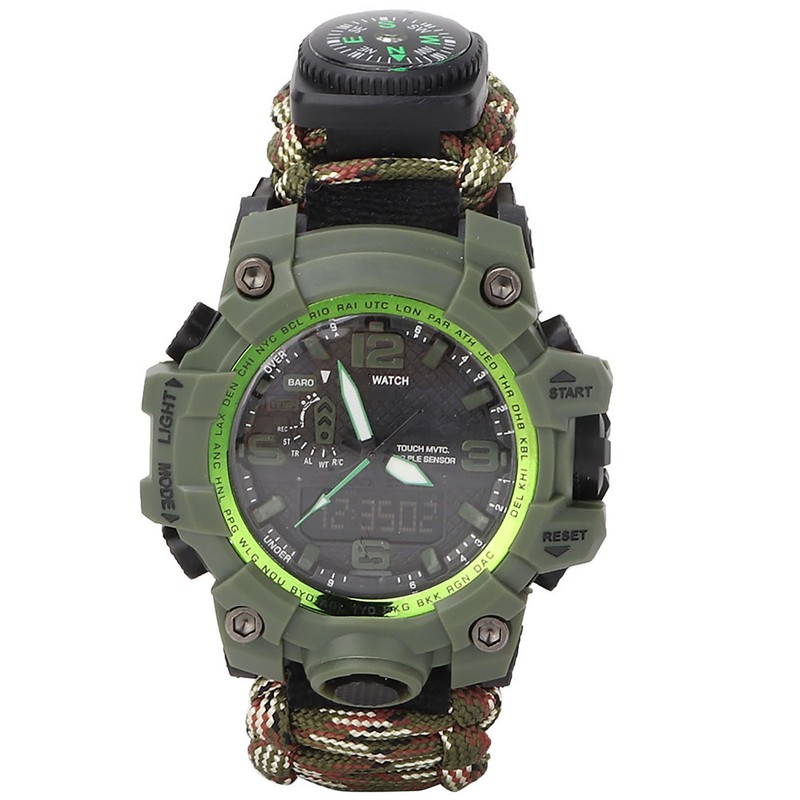 Outdoor Sports Multifunctional Survival Watch Travel Hiking Camping Rescue Paracord