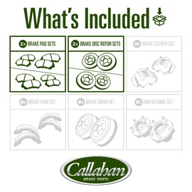 Callahan BRAKE PARTS Front and Rear Brake Kit with Replacement Brake Rotors and Ceramic Brake Pads For 2018 2019 2020 2021 2022 Honda Accord EX-L 2.0L Hybrid [Fitment Specific]
