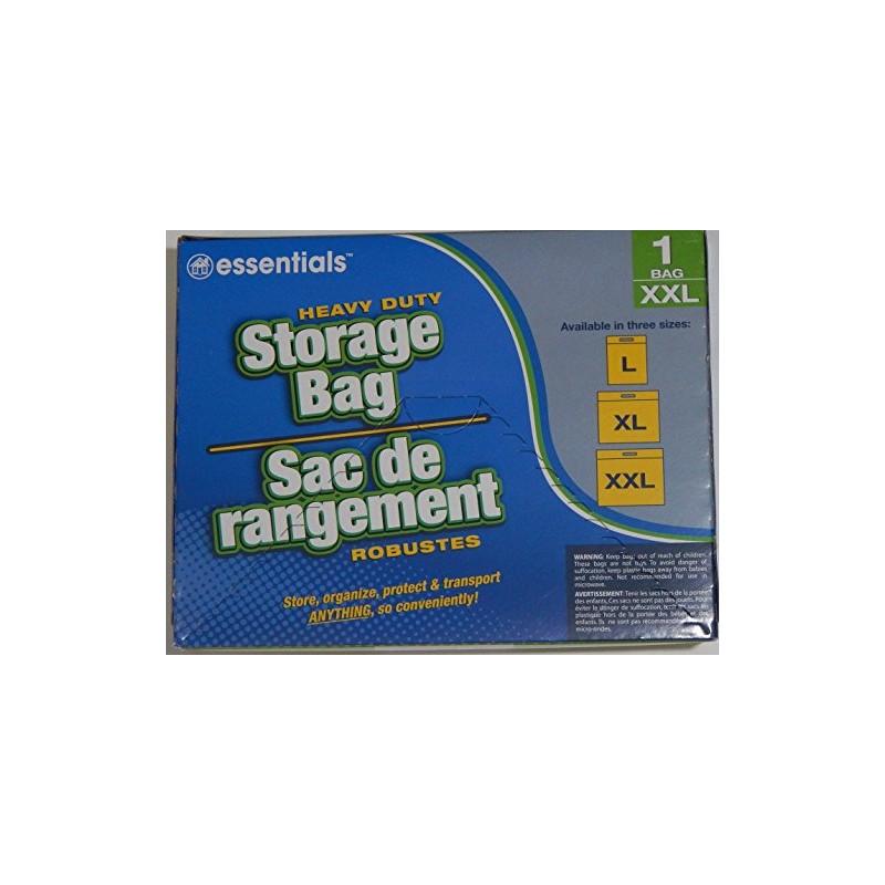 essentials(TM) Heavy Duty Clear Plastic Storage Bags w/ Zip-Lock &