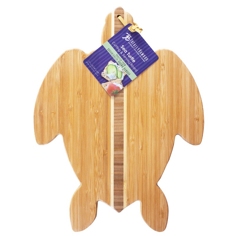 Totally Bamboo Sea Turtle Shaped Cutting Board and Charcuterie Serving