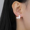TEAMER Cute Ice Skate Stud Earrings Stainless Steel Figure Skating