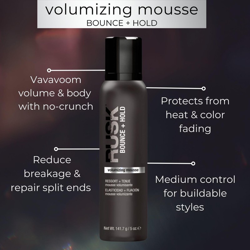 RUSK BOUNCE + HOLD Volumizing Mousse, 5 Oz