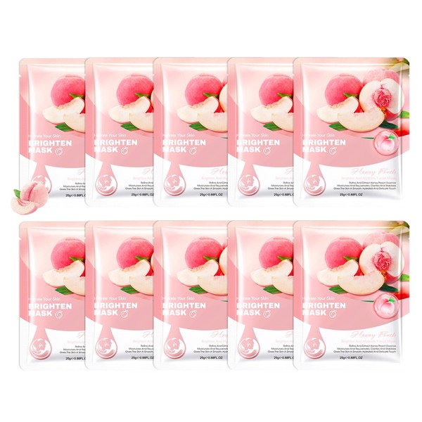 10PCS Plant Fruit Sheet Face Masks Set,Moisturizing Facial Sheet Masks,Hydrating