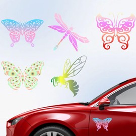 Hobbspring 5 Styles Insect Car Stickers 6.1x5.83 Inches Butterfly Dragonfly and Bee Vinyl Car Decals Cute Bugs Plastic Decoration Decals for Auto Cars Trucks Vans Walls Laptop