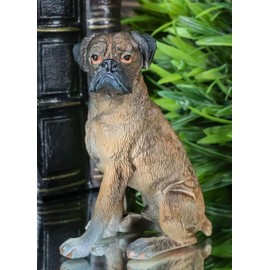 Ebros Gift Adorable Sitting Brindle Boxer Dog Miniature Figurine Fine Pedigree Dogs Breed of Boxers with Lifelike Details Dollhouse Mini Collectible Decor