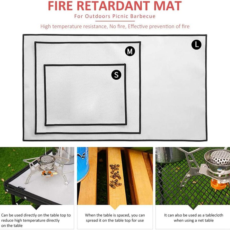 Outdoor Camping Fireproof Cloth Picnic Barbecue Heat Insulation Pad Flame