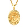 TANGPOET Sterling Silver St Christopher Necklace Womens 24K Gold Plated