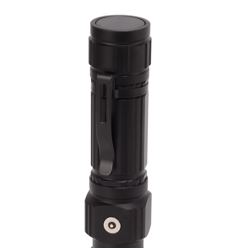 LED Flashlight USB Magnetic Charging 7 Gears Zoomable Black Light
