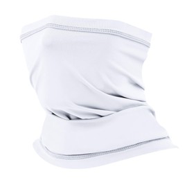 AstroAI Neck Gaiter Face Mask Adjustable Bandana Breathable Face Scarf Cover for Motorcycle (White)