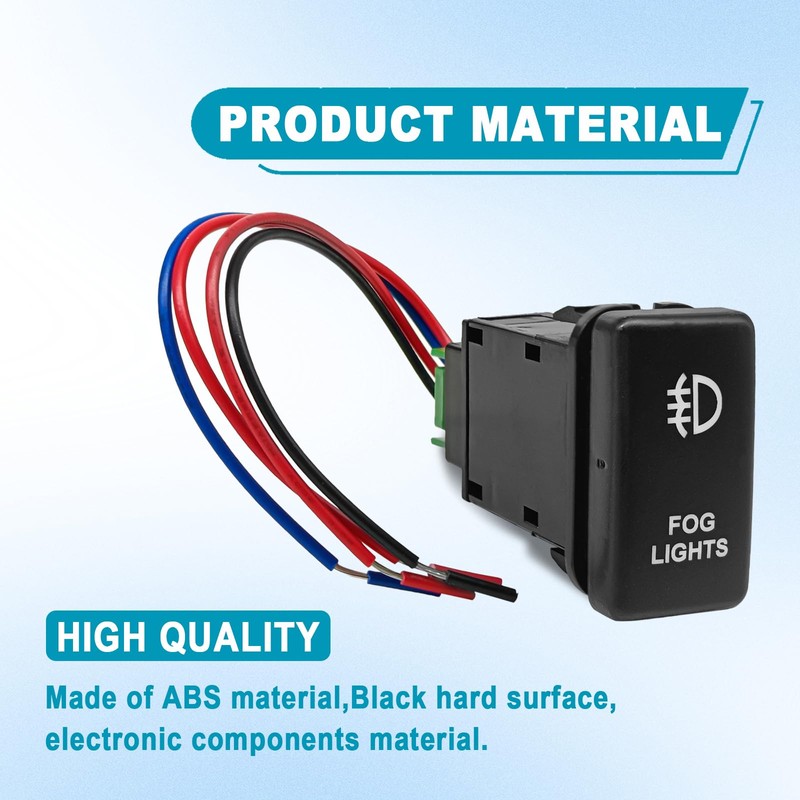 SYudwen LED Fog Light Symbol Push Button Switch White Backlight