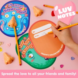JOYIN 28 pcs I Pick Your Nose Pencil and Sharpener with Valentines Greeting Cards for Kids Party Favor, Classroom Exchange Prizes