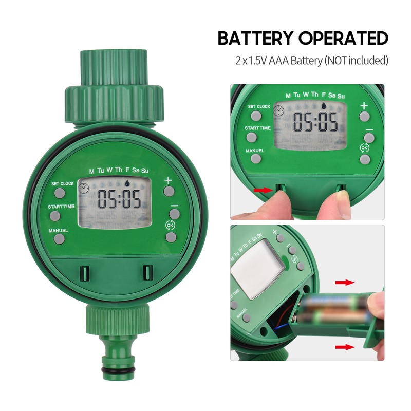 Lepmerk Digital Automatic Watering Timer Programmed Garden Irrigation Timer Battery