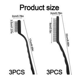 6 Pcs Black Copper Wire Cleaning Brush, Small Wire Brush, Wire Brush, Wire Brush for Rust Removal Wire Brush Set Brass and Nylon Bristles for Cleaning Masonry/Sink/Rust and Dust