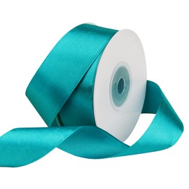 Turquoise Blue Satin Ribbon 1 Inch x 25 Yards, Solid Color Turquoise Blue Fabric Satin Ribbon for Gift Wrapping, Crafts, Bows, Wreath, Wedding Birthday Party Decoration Sewing Projects