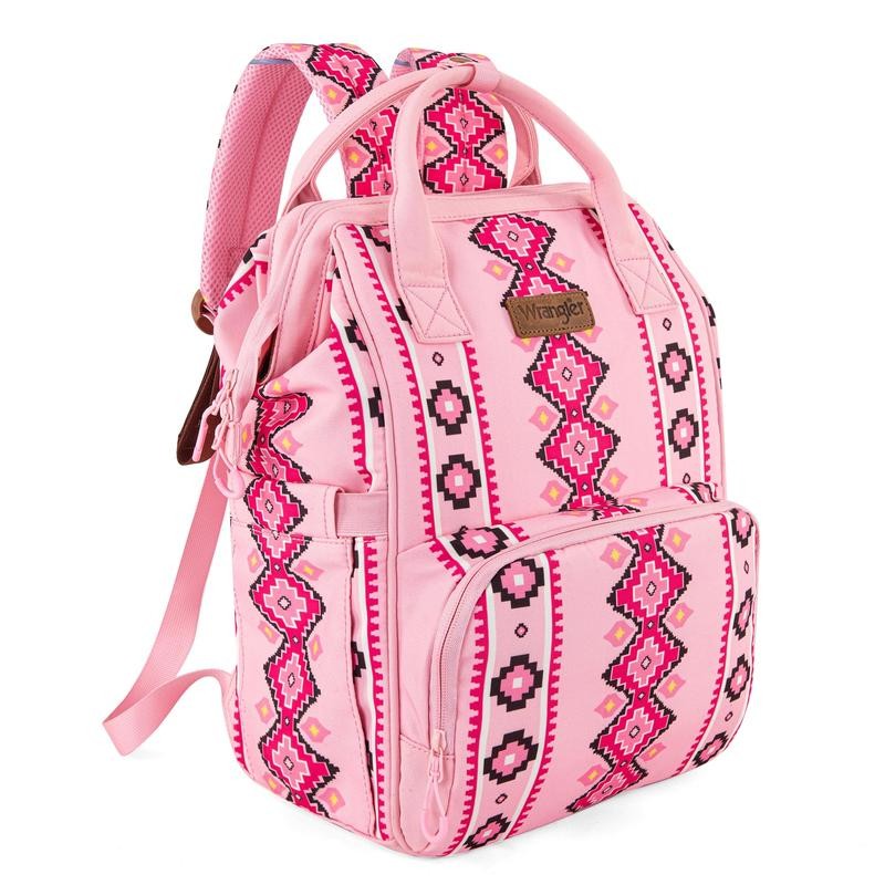 Wrangler Western Diaper Bag Aztec Backpack Organized Daypack-Cowgril Fashion:_Cherry