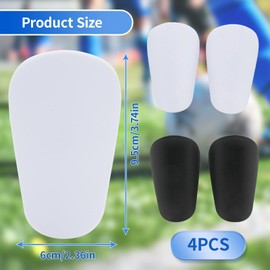 Mini Shin Pads Children's Football Set, Shock-Absorbing Padded with Storage Bag, Black & White, 2 Pairs, Ultralight Leg Protection Accessories for Boys Girls Training & Tournament