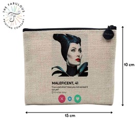 Canvas Bag - Evil Beauty in The Wood Social Network Meeting Love - Linen Look Cosmetic Bag - Purse - 15 x 10 cm, Maleficent 15 x 10 cm, Cosmetic Bag, Maleficent, Cosmetic bag
