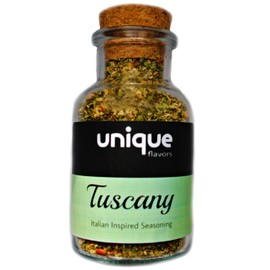 Tuscany Spicy Italian Style Seasoning Gourmet Quality With Herbs And Spices 2 oz Reusable Glass Bottle - Unique Flavors