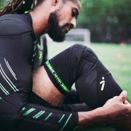 Storelli BodyShield Knee Guards | Padded Compression Knee Guards for Soccer Players | Enhanced Leg Protection | Black | Large