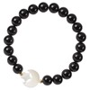 KYEYGWO White Shell Star Moon Crystal Stone Stretch Bracelet, Round