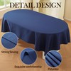 TC LUDUAN Classic Navy Blue Oval Tablecloth - Made of