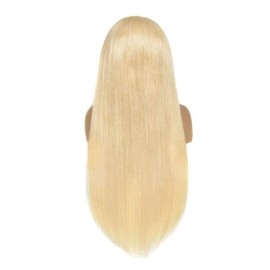 Blonde Headband Wig Human Hair 613 Blonde Straight Headband Wigs None Lace Front Wigs Machine Made Wig Real Remy Hair Half Wigs Blonde Color Wigs for Women 24 Inch