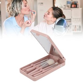 Kit de Brochas de Maquillaje con Espejo LED, Plegable Espejo, Juego de Brochas Cosméticas con Luz LED                                                 