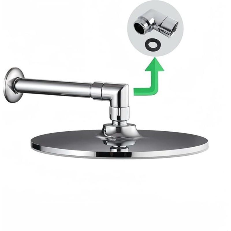 Shower Head Adapter, Solid Brass 90 Degree Shower Elbow Adapter,