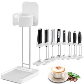 DERGUAM Milk Frother Stand, Milk Frother Holder [Standing or Hanging]  for Multiple Types Handheld Frother, Durable Whisk Stand Ideal