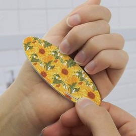 Sunny Sunflowers Double-Sided Oval Nail File Emery Board Set 4 Pack