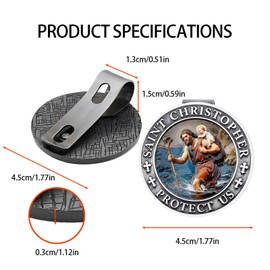 Rawsomes St Christopher Medal Visor Clip for Car, Colorful 3D Medal Visor Clip, Saint Christopher Blessing Religious Gift for Parents, Family, Friends, Drivers (2Pcs)