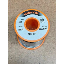 Alpha Rosin Solder 63Sn/37Pb P2 .032 dia 1LB ~ ALPHA Reliacore 15 RMA