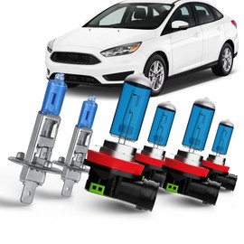 QIPEIZSP compatible with Ford Focus 2012-2018 Lights Headlights Bulbs, H1 High Beams + H11/H9/H8 Low Beam Halogen Headlights and H11 Fog Light, 6 PCS