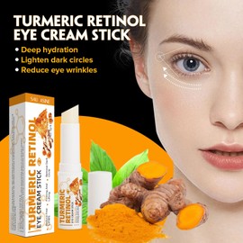 2 PCS Turmeric Retinol Eye Stick,Eye Balm Stick Hydrating for Dark Circle,Wrinkles,Visible Results in 3-4 Weeks,Anti Aging Under Eye,Retinol Eye Cream For Puffiness and Bags Reduces Fine Lines