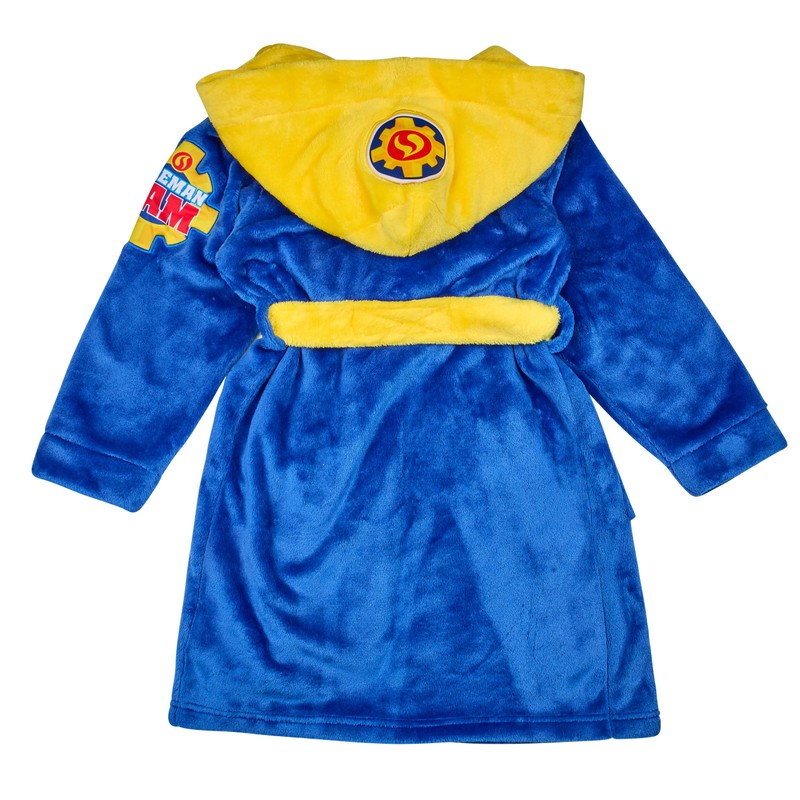 Fireman Sam Boys' Coral Fleece Bathrobe with Hood Dressing Gown