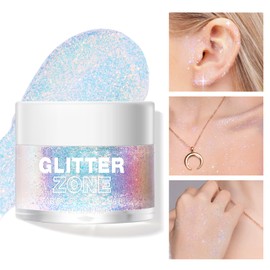 LANGMANNI Holographic Body Glitter Gel/Eyeshadow Cosmetic Grade for Body, Face, Hair and Lip. Colour-Changing Glitter Gel Under Light. -1.35 oz (1# Golden Ocean)