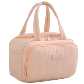 Otutefo Insulated Lunch Bag for Women - 7L Lightweight Puffy Padded Waterproof Lunch Box - Reusable Lunch Cooler Bag for Work, Picnic, Camping, Travel (Pink)