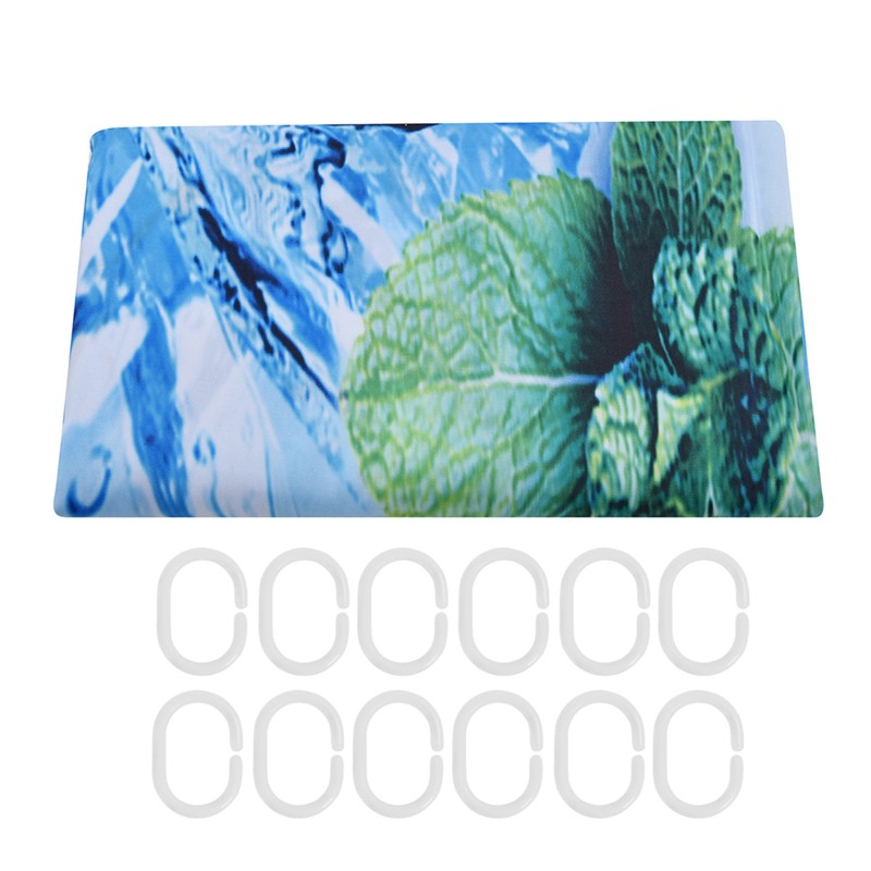 Bathroom Curtain with Hook Waterproof Elastic Hanging Shower Curtain for